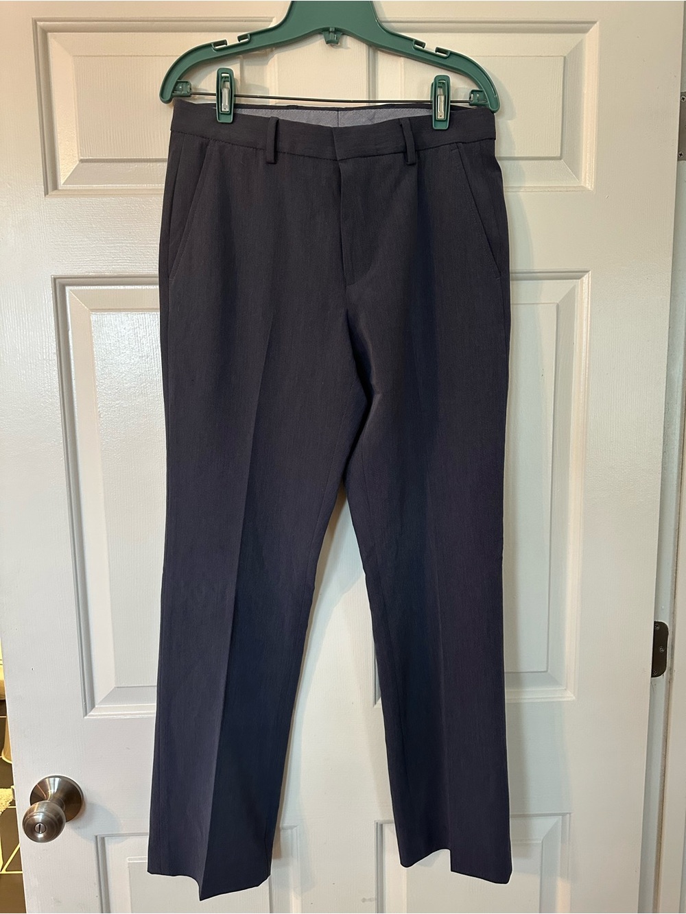 Egara Men's Dark Navy Dress Pants - Straight Trousers